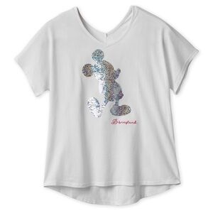 Mickey Mouse Reversible Sequin T-Shirt for Women – Disneyland